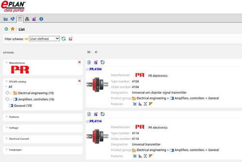 PR electronics's products in EPLAN