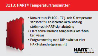 3113 HART temperaturtransmitter